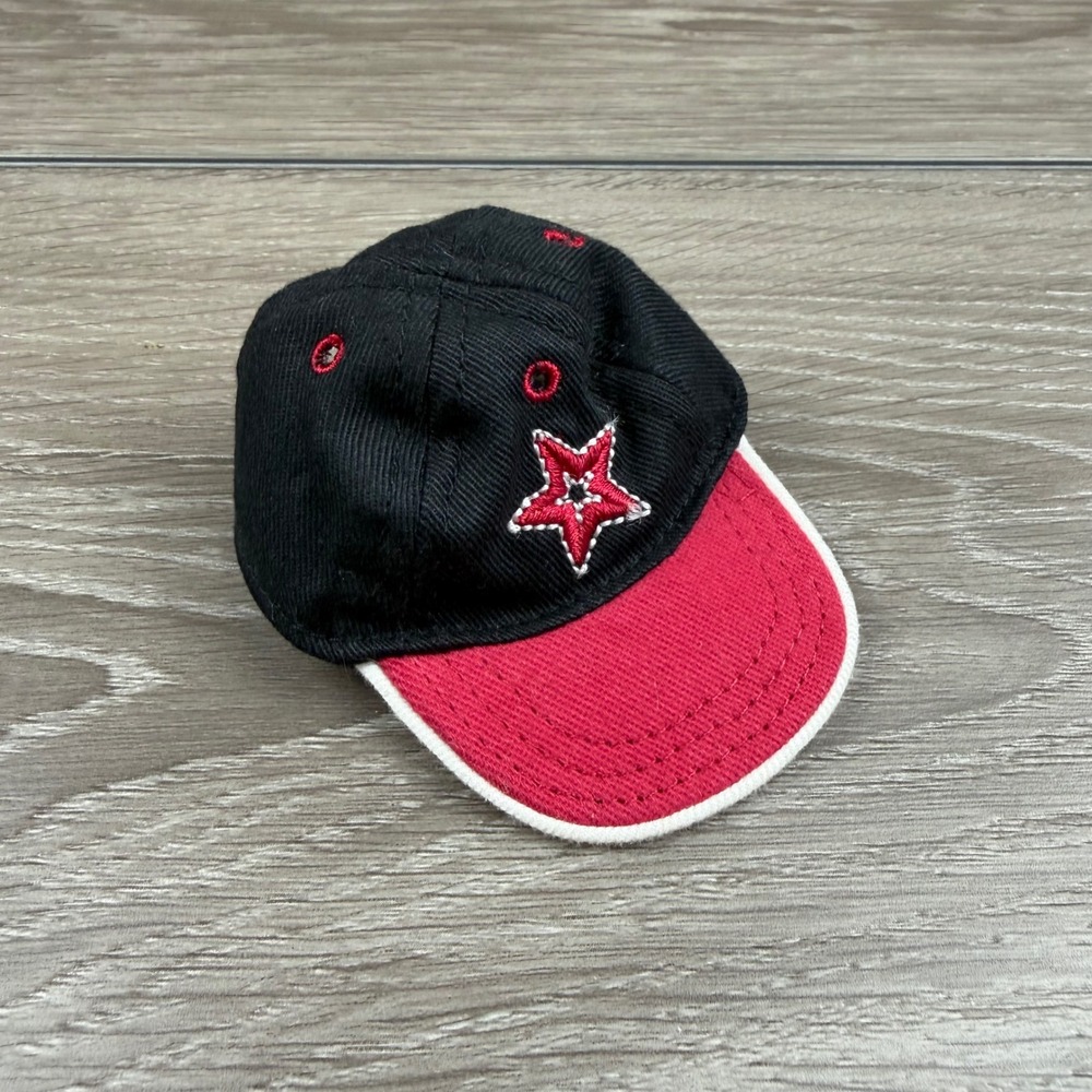 American Girl Unisex Doll Hat Star Embroidered Baseball Cap Black Red OS